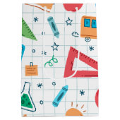 新学期 白色文具用品 ミディアムペーパーバッグ (裏面)