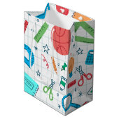 新学期 白色文具 ミディアムペーパーバッグ (正面アングル)