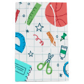 新学期 白色文具 ミディアムペーパーバッグ (正面)