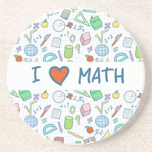 新学期: "私は数学"のコースター愛します コースター (正面)