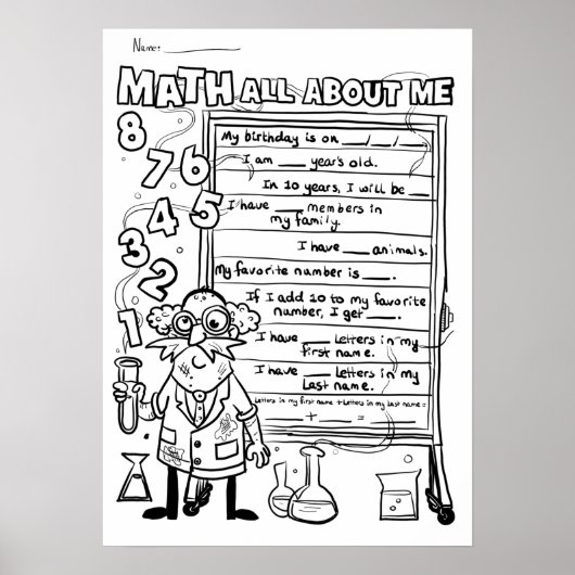 新学期!自分の数学に関する独自の色を設定 ポスター (正面)