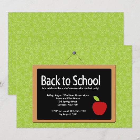 新学期 黒板招待状 招待状 (正面/裏面)