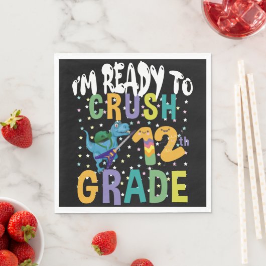 新学期!12年生の恐竜をぶっ潰す準備はできている スタンダードランチョンナプキン (インサイチュ)