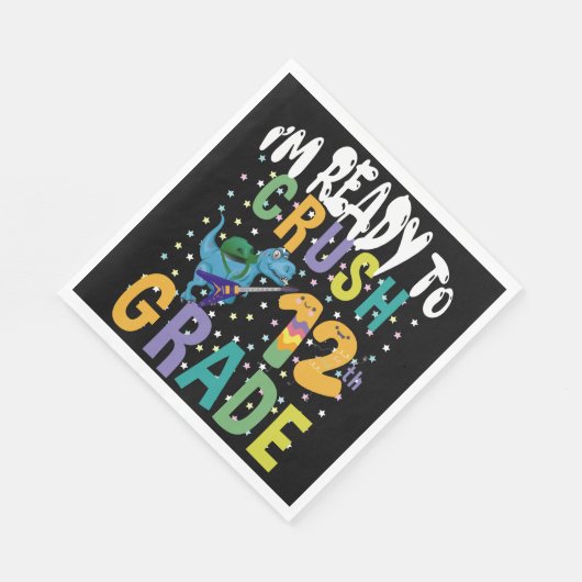 新学期!12年生の恐竜をぶっ潰す準備はできている スタンダードランチョンナプキン (角)