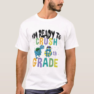 新学期!8年生がんばるぞイラスト入りダイナソーTシャツ Tシャツ