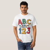 新学期- ABC簡単as 123 Tシャツ (正面フル)