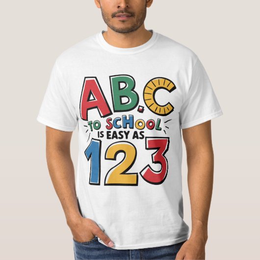 新学期- ABC簡単as 123 Tシャツ (正面)