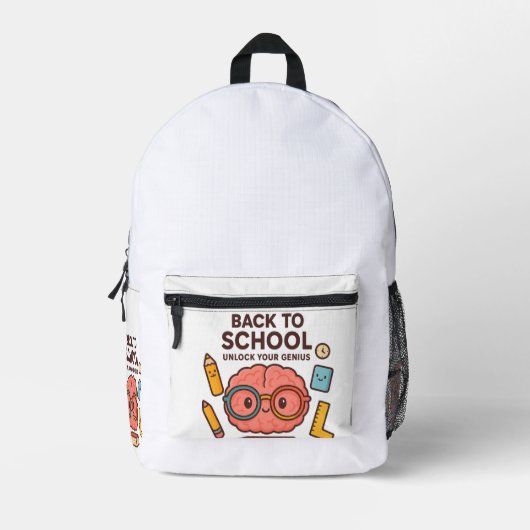 新学期- Genius Backpackのロックを解除 プリントバックパック (正面)