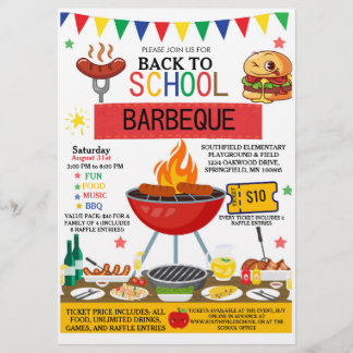 新学期BBQ招待状フライヤー編集可能 チラシ