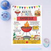 新学期BBQ招待状フライヤー編集可能 チラシ (シングル)