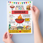 新学期BBQ招待状フライヤー編集可能 チラシ (手)