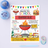 新学期BBQ招待状フライヤー編集可能 チラシ (シングル)