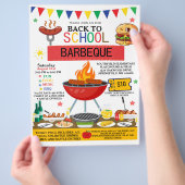 新学期BBQ招待状フライヤー編集可能 チラシ (手)