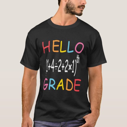 新学期Hello Fifth Grade Equation Math Tea Tシャツ (正面)
