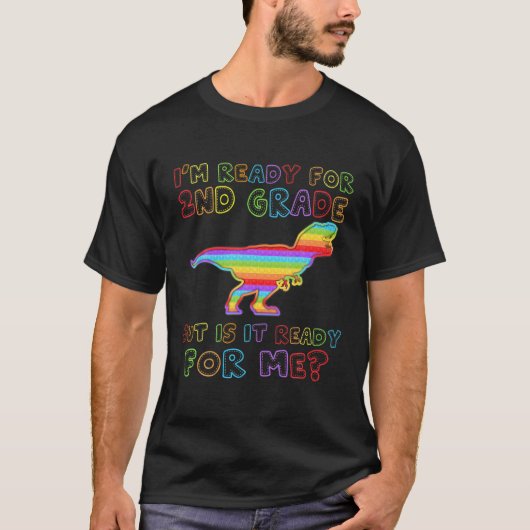 新学期I Ready For Two Grade Trex It ポップ・アートの Tシャツ (正面)