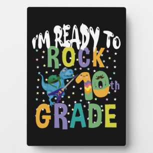 新学期I'M Ready To Rock 10Grade Dino フォトプラーク