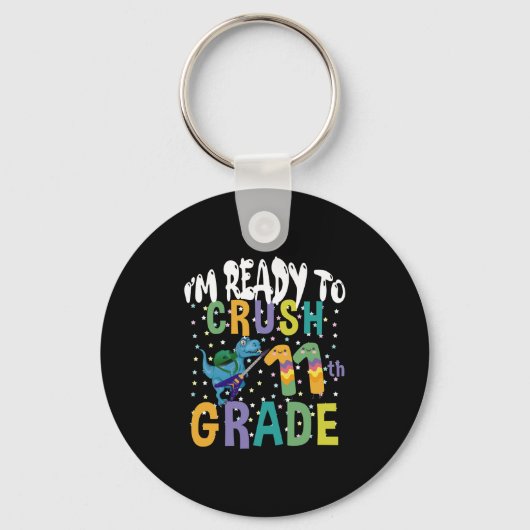 新学期I'M Ready To Rock 11Grade Dino キーホルダー (正面)