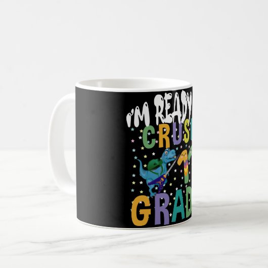 新学期I'M Ready To Rock 11Grade Dino コーヒーマグカップ (正面左)