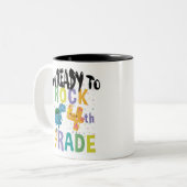 新学期I'M Ready To Rock 4Grade Dino ツートーンマグカップ (正面左)