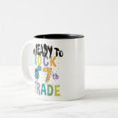 新学期I'M Ready To Rock 7Grade Dino ツートーンマグカップ (正面左)