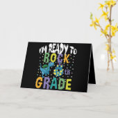 新学期I'M Ready To Rock 8Grade Dino カード (黄色い花)