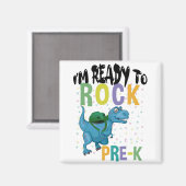 新学期K前恐竜をロックする準備ができている マグネット (正面/裏面)