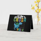 新学期K前恐竜を粉砕する準備ができている カード (黄色い花)