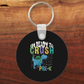 新学期K前恐竜を粉砕する準備ができている キーホルダー (正面)