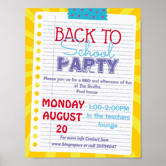 新学期PTAイベントPTO幼稚園先生 ポスター (正面)