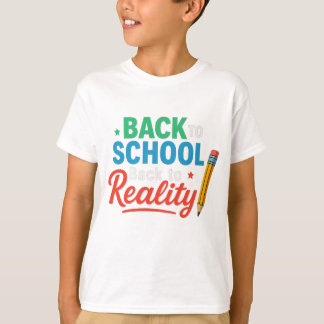 新学期Tシャツおもしろい – 現実に戻る Tシャツ