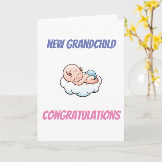 新孫に対する「祖父母」の懇談 カード (黄色い花)