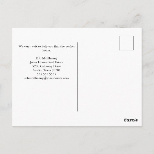 新実在家に広告向かう不動産仲介業者の時間 ポストカード (裏面)