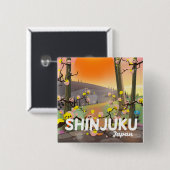 新宿日本旅行ポスター 缶バッジ (正面&裏面)