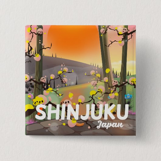 新宿日本旅行ポスター 缶バッジ (正面)