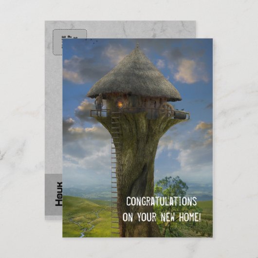 新居おめでとうございます – はがき 案内ポストカード (正面/裏面)