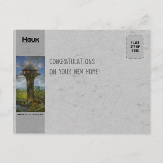 新居おめでとうございます – はがき 案内ポストカード (裏面)