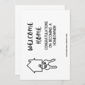 新居おめでとうございます:不動産仲介業者 サンキューカード (正面/裏面)