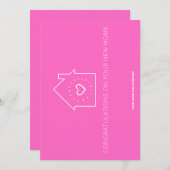 新居おめでとうございます：不動産仲介業者 サンキューカード (正面/裏面)