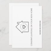 新居おめでとうございます:不動産仲介業者 サンキューカード (正面/裏面)