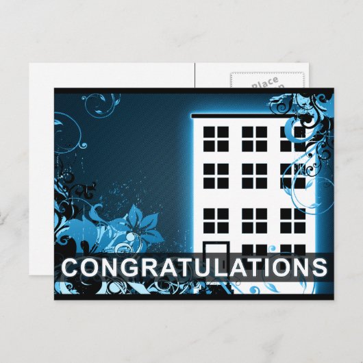 新居おめでとうございます: hi-fi condo 案内ポストカード (正面/裏面)