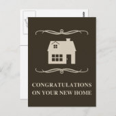 新居おめでとうモダンと ポストカード (正面/裏面)