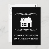 新居おめでとうモダンと ポストカード (正面/裏面)