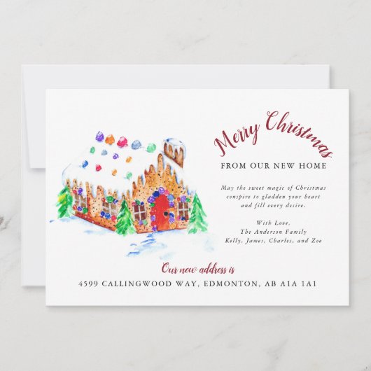 新居からのメリークリスマス引越し住所 案内状 (正面)