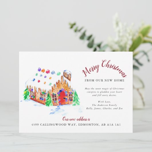 新居からのメリークリスマス引越し住所 案内状 (スタンド正面)