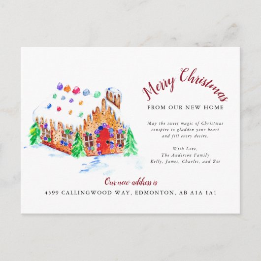 新居からのメリークリスマス引越し住所A シーズンポストカード (正面)