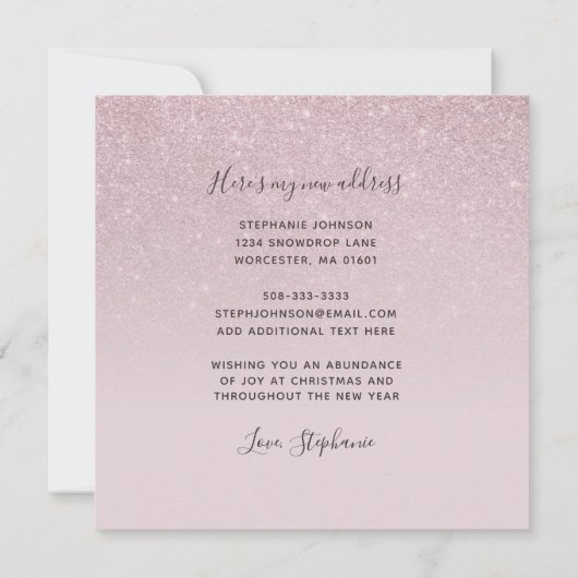 新居からの休日の挨拶 案内状 (裏面)