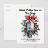 新居のお正月引越しのお知らせ シーズンポストカード (正面/裏面)