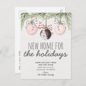 新居のお祝い ホリデー オーナメント 引っ越しのお知らせ インビテーションポストカード (正面/裏面)