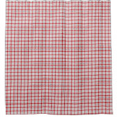 新居のインテリアに赤黒のチェック柄シャワーカーテン シャワーカーテン (正面)