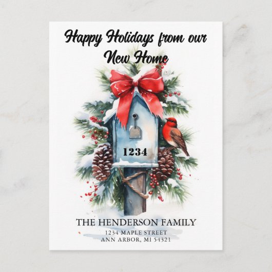 新居のホリデー引越しのお知らせ シーズンポストカード (正面)